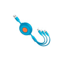 Rock Space G2 Retractable 3 in 1 Charge & Sync Cable RCB0737 Blue
