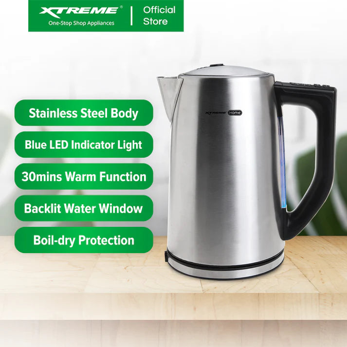 XTREME HOME STAINLESS STEEL KETTLE , 6 PRESET HEAT SETTINGS 2000W, 1.9L (For branch pick up only)