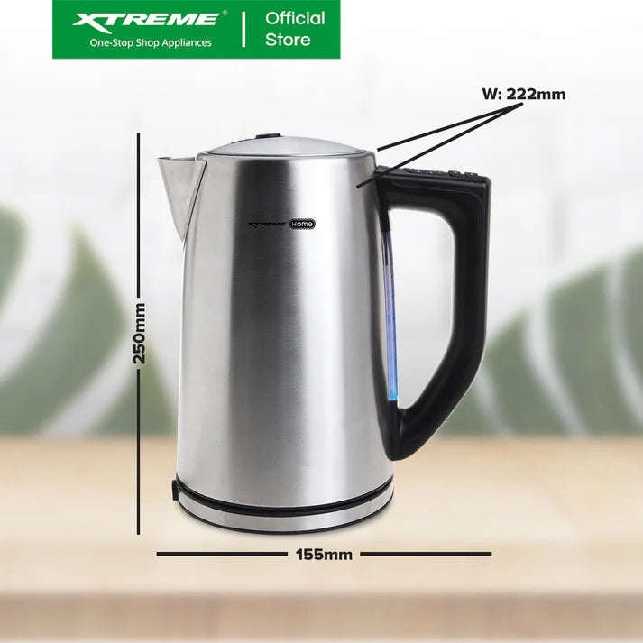XTREME HOME STAINLESS STEEL KETTLE , 6 PRESET HEAT SETTINGS 2000W, 1.9L (For branch pick up only)