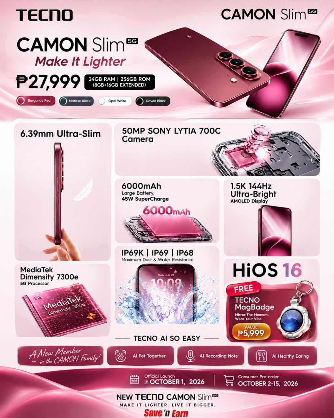 TECNO CAMON SLIM 5G