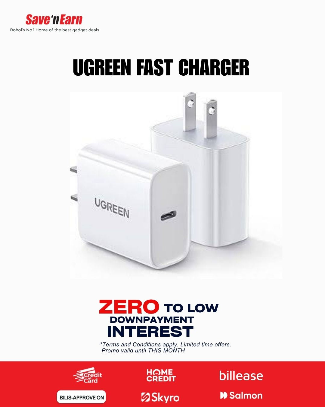 UGREEN Fast Charging Power Adapter with QC3.0 US Black