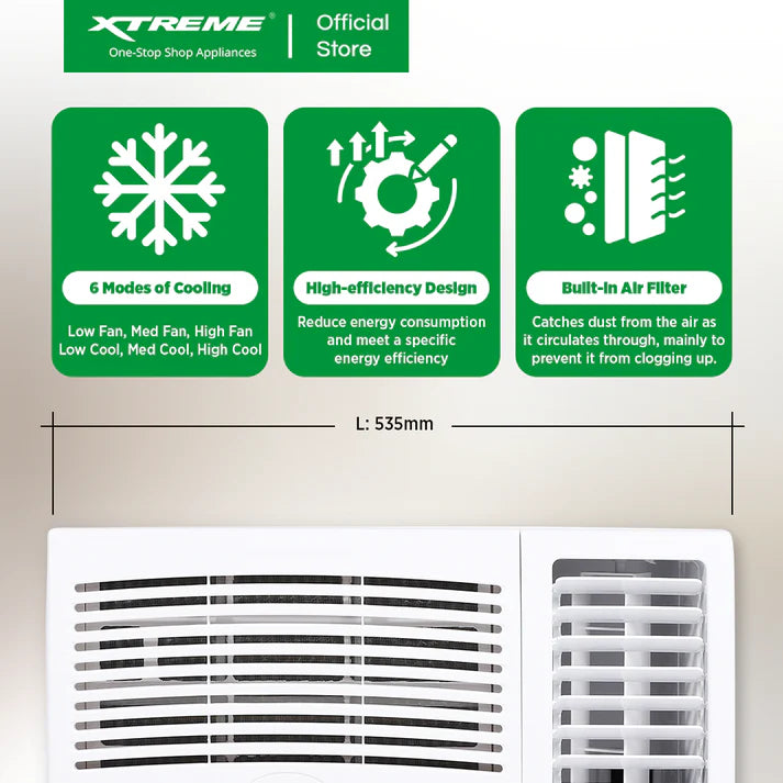 XTREME COOL 1.0HP WINDOW TYPE AIRCON XACWT10 (For branch pick up only)