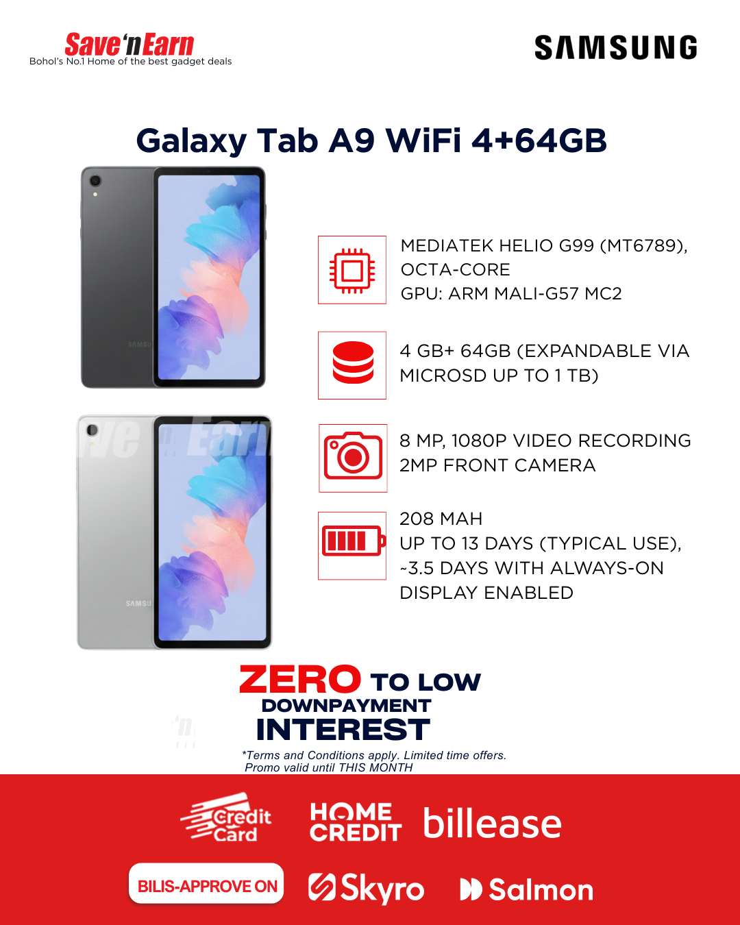 Galaxy Tab A9 WiFi 4+64GB