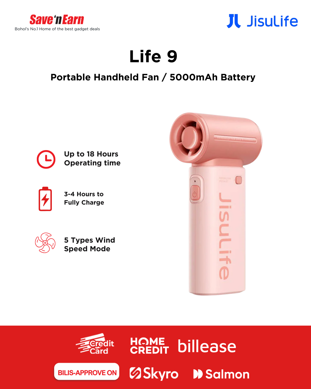 JISULIFE LIFE 9 5000maH PINK
