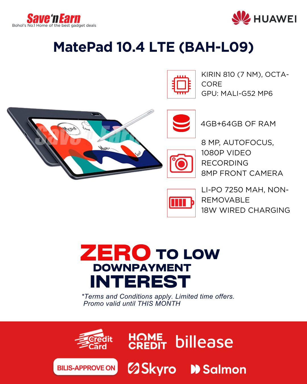 HUAWEI MatePad 10.4 BAH-L09 SIMフリー MatePad 10.4 LTE (BAH-L09) – Save 'N Earn Wireless
