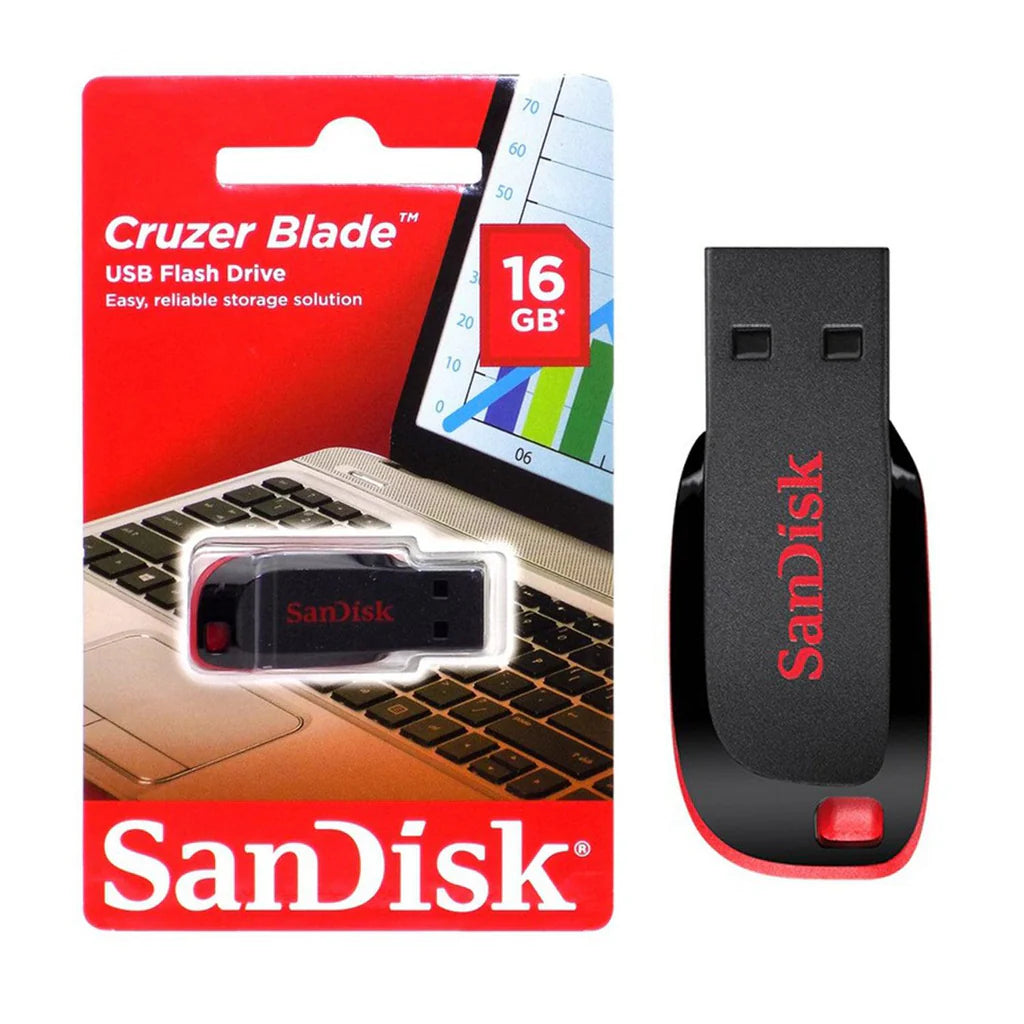 SanDisk Cruzer Blade USB 2.0 Flash Drive 16GB (Black)