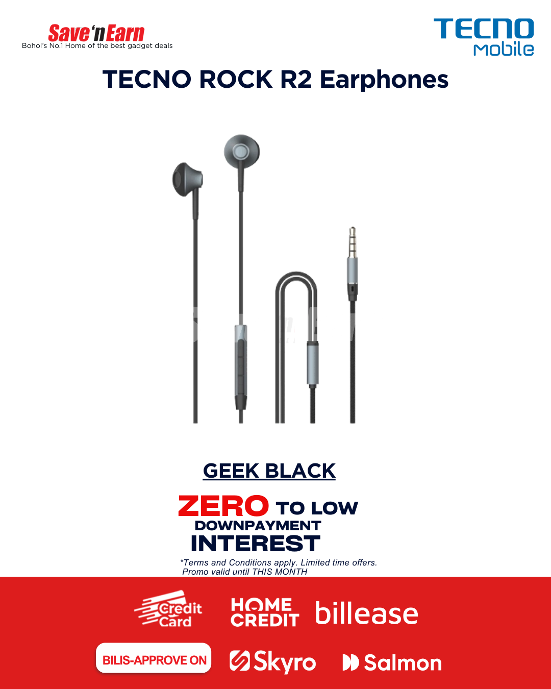 TECNO ROCK R2 Earphones
