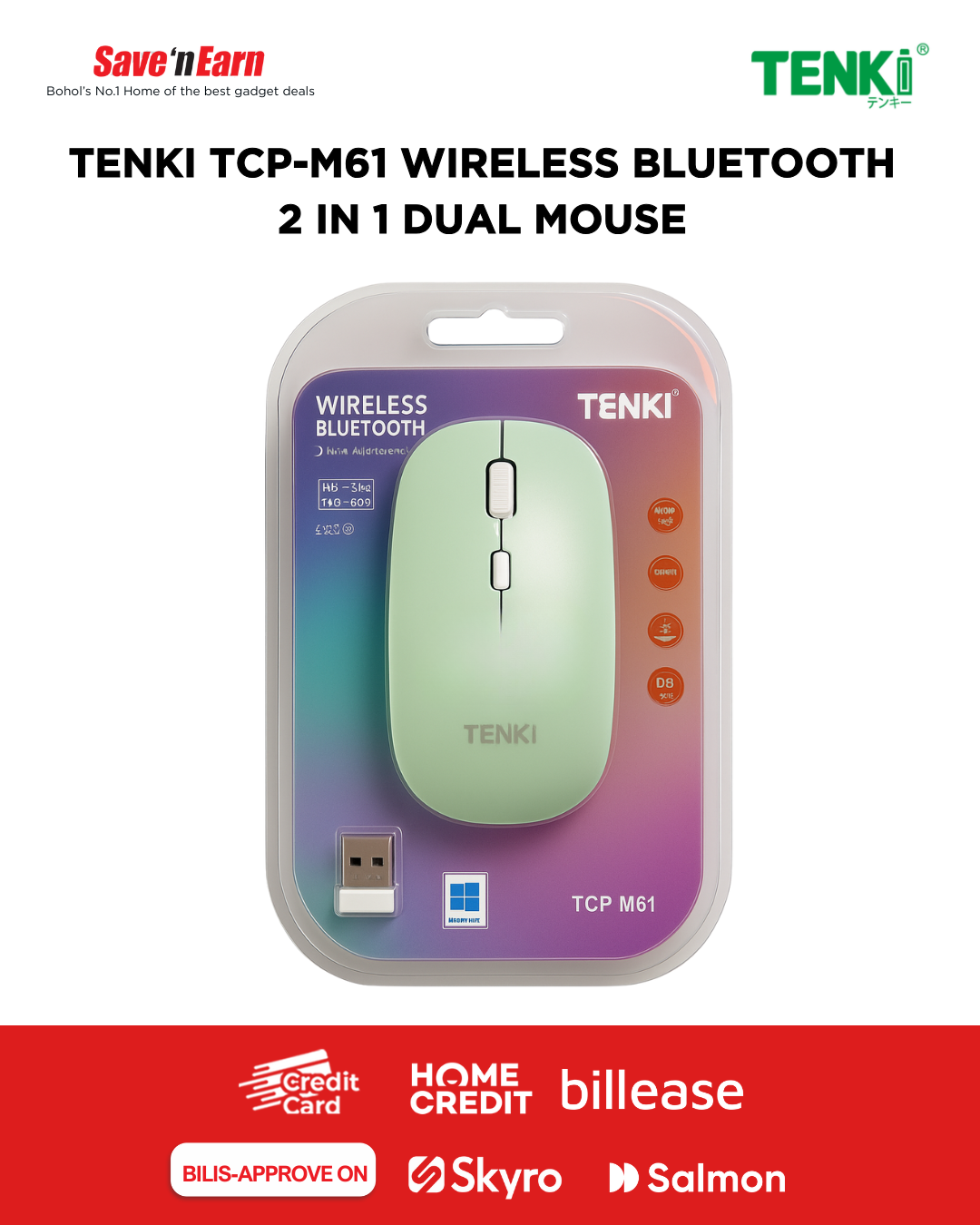 TENKI TCP-M61 WIRELESS BLUETOOTH 2IN1 DUAL MOUSE