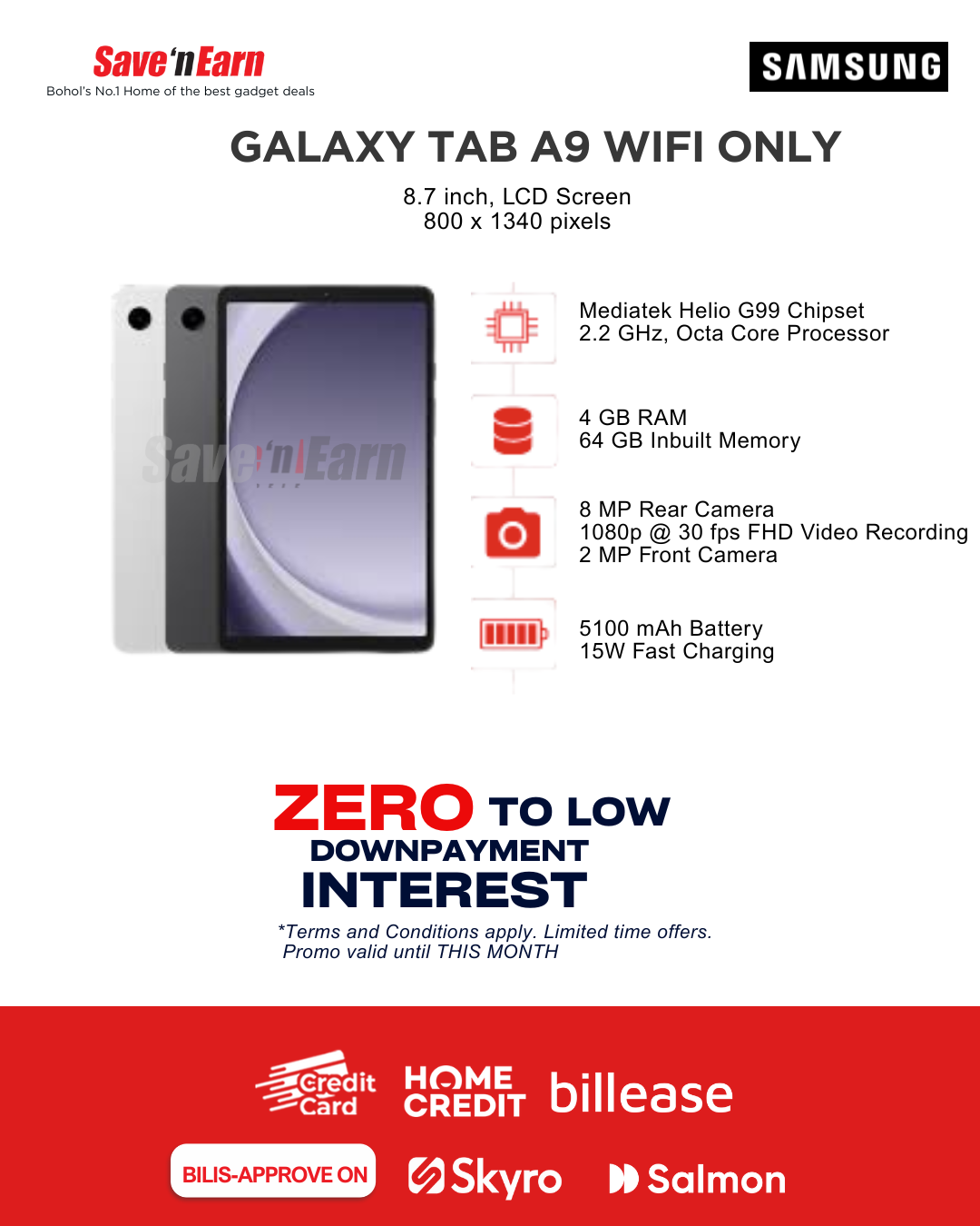 Galaxy Tab A9 WIFI ONLY