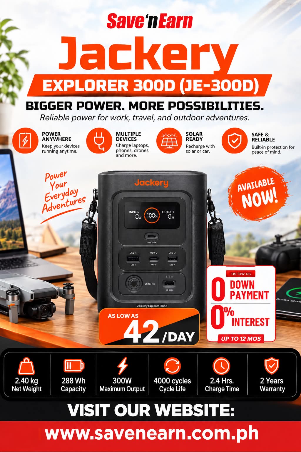 JACKERY JE300D EXPLORER 300D 300W Output Power