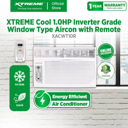 XTREME COOL 1.0HP WINDOW TYPE AIRCON W/ REMOTE XACWT10R (For branch pick up only)