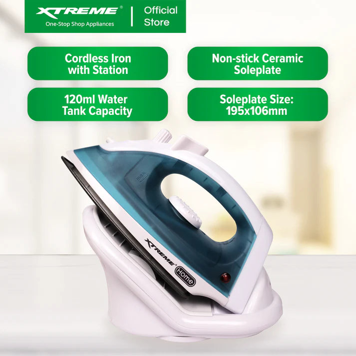 XTREME HOME IRONS WITH STREAM, NON STICK SOLE PLATE, BLUE XH-IRONSTEAMBLUE (For branch pick up only)