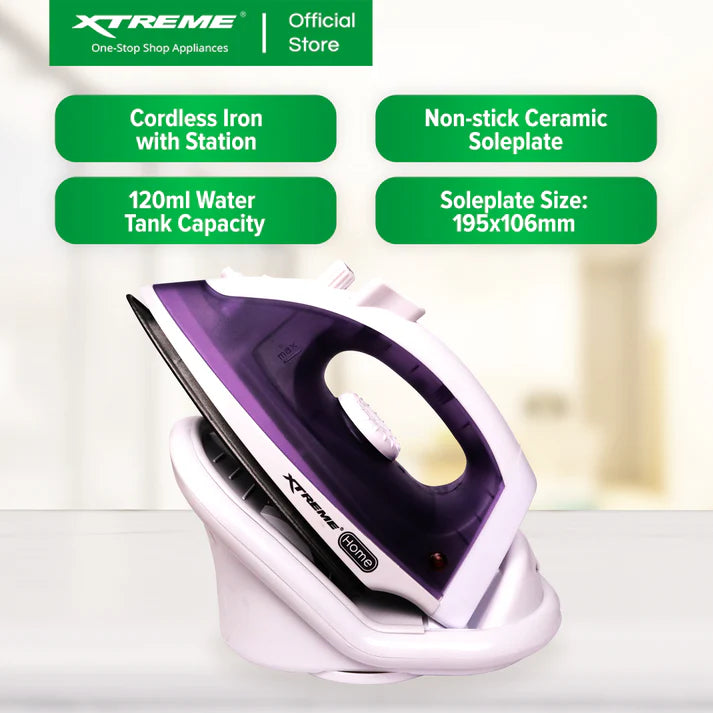 XTREME HOME IRONS WITH STREAM, NON STICK SOLE PLATE, VIOLET XH-IRONSTEAMVIOLET (For branch pick up only)