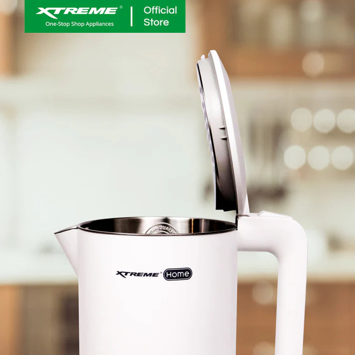 XTREME HOME KETTLE, 1.7L, DOUBLE WALL, CLOSE HANDLE WHITE XH-KT-DWCLH17WHITE (For branch pick up only)