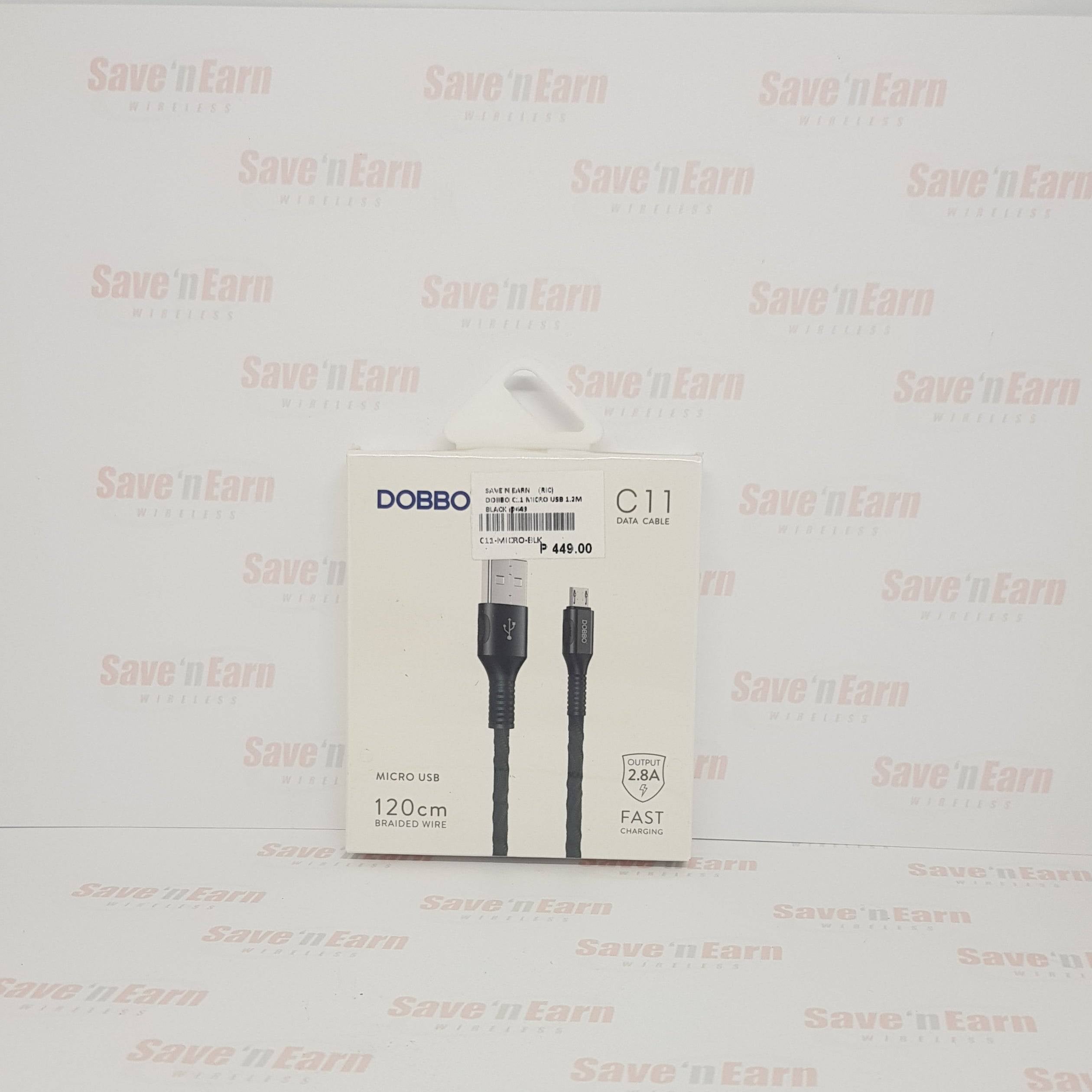Dobbo C11 Data Cable Micro USB 120cm Braided Wire- Black