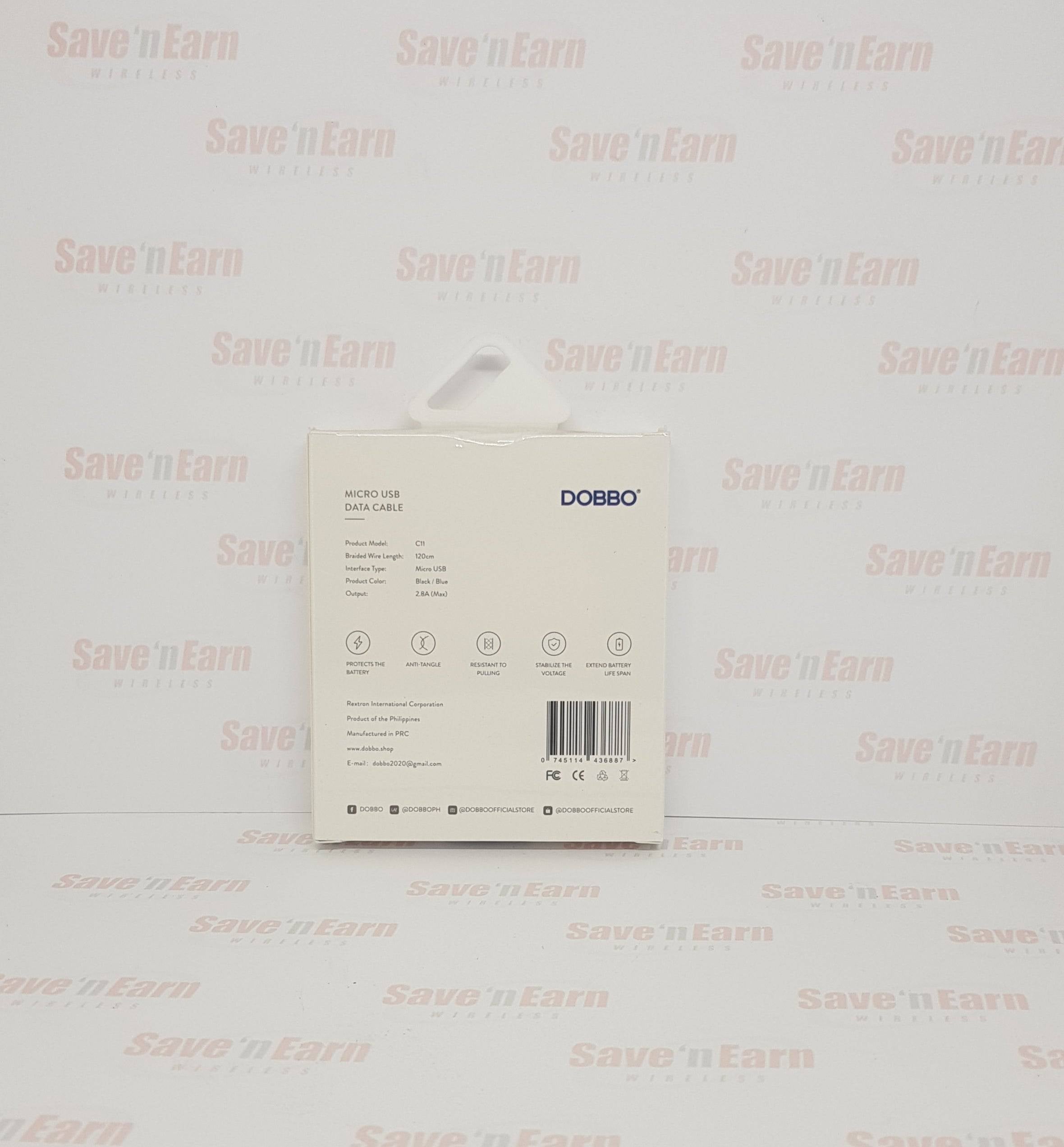 Dobbo C11 Data Cable Micro USB 120cm Braided Wire- Black