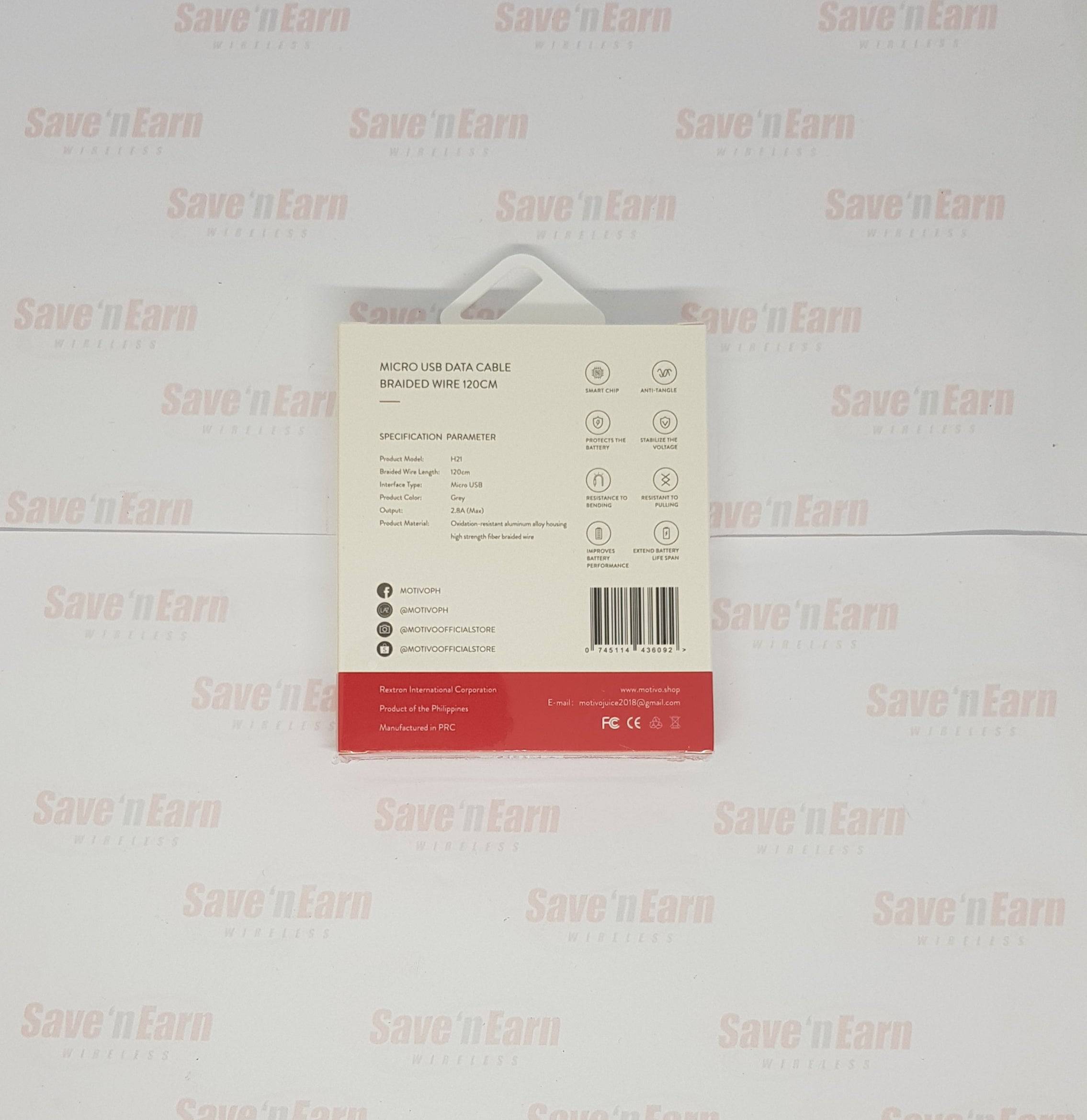 Motivo H21 Data Cable Braided Wire Micro USB 120cm