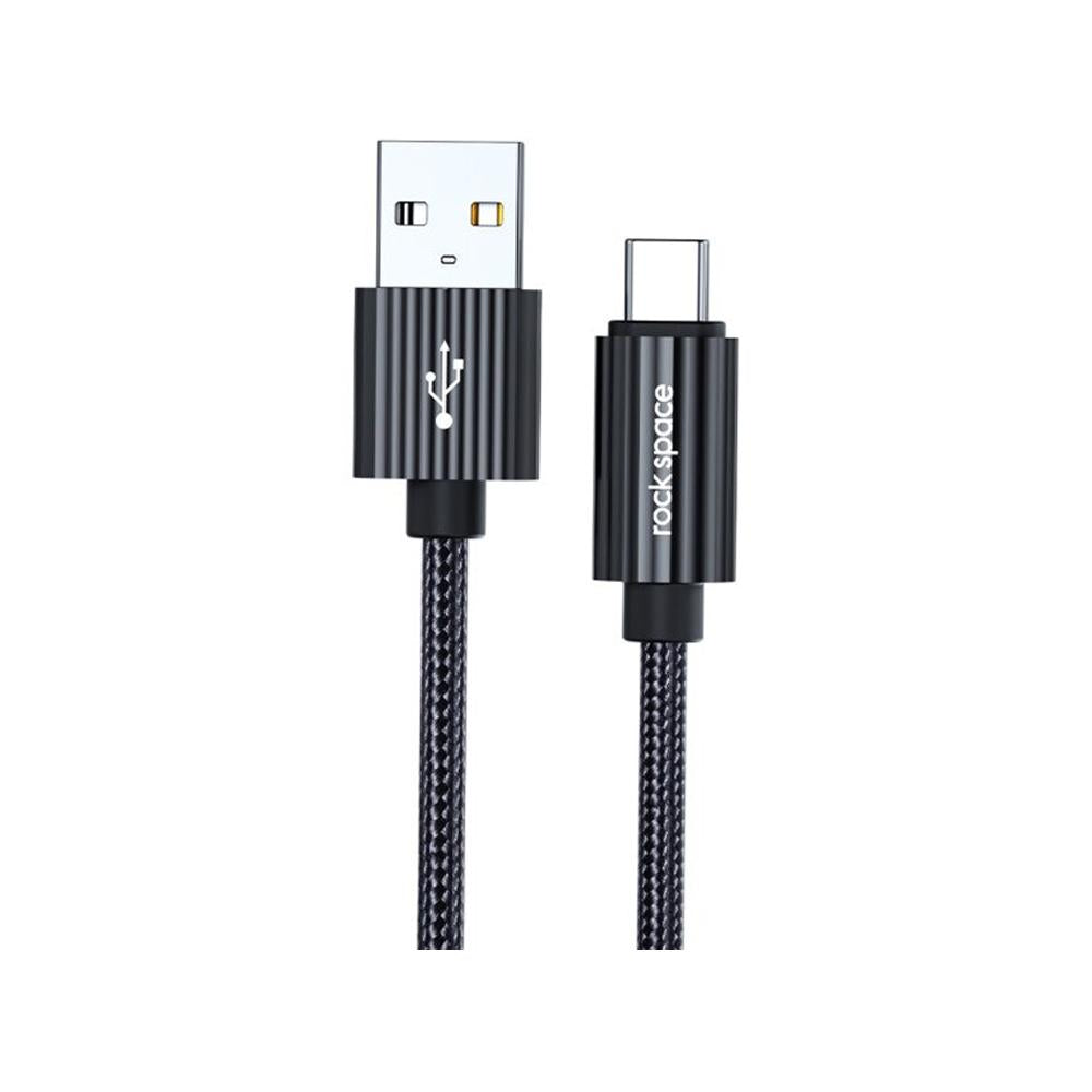 Rock Space R11 Micro Metal Braided Fast Charge & Sync Cable (Black)