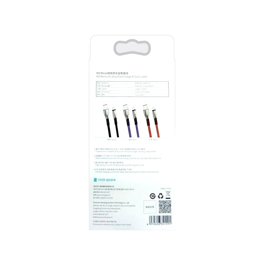 Rock SpaceM2 Micro Zn-alloy Micro Fast Charge & Sync Cable