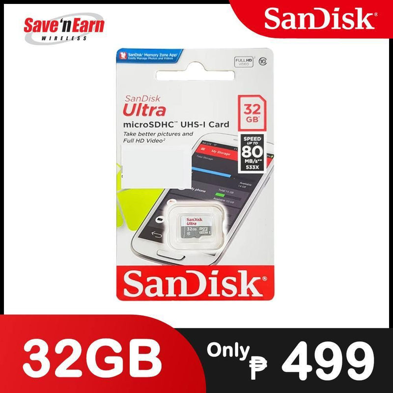 SanDisk Ultra microSDHC UHS-I Card 32GB Specs, Price in