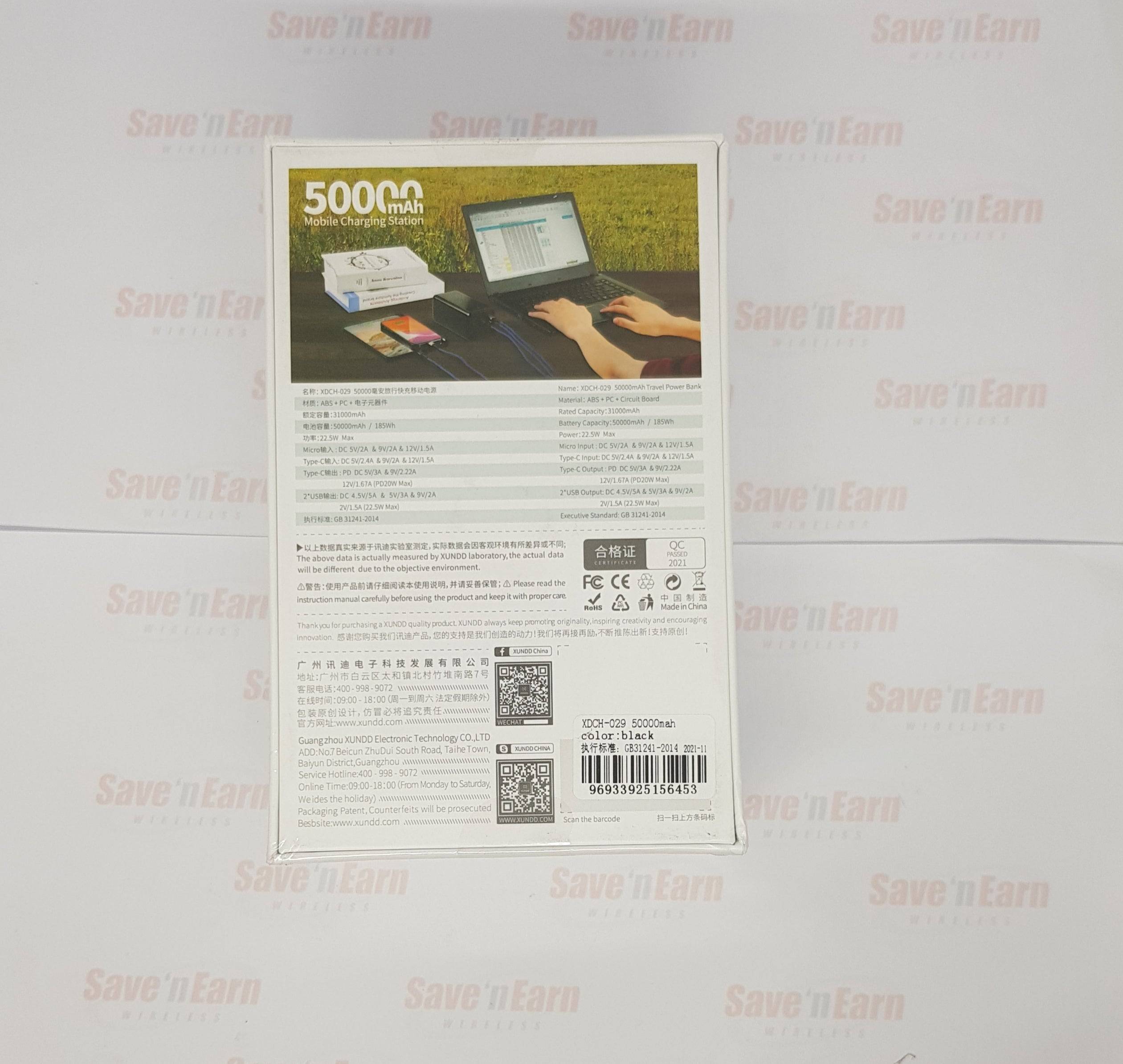 XUNDD Power Bank 50000Mah 22.5W Super Fast Charging